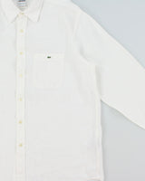 Vintage Y2K 00s Lacoste Ocean Wash Linen Relaxed Fit Long Sleeve Pocket Shirt - XL