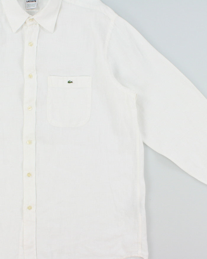 Vintage Y2K 00s Lacoste Ocean Wash Linen Relaxed Fit Long Sleeve Pocket Shirt - XL