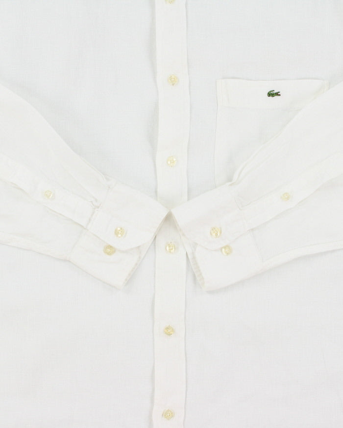 Vintage Y2K 00s Lacoste Ocean Wash Linen Relaxed Fit Long Sleeve Pocket Shirt - XL