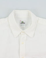Vintage Y2K 00s Lacoste Ocean Wash Linen Relaxed Fit Long Sleeve Pocket Shirt - XL