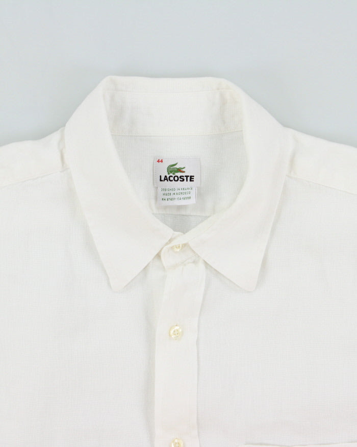 Vintage Y2K 00s Lacoste Ocean Wash Linen Relaxed Fit Long Sleeve Pocket Shirt - XL