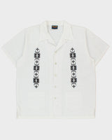 Vintage Y2K 00s Eddy Felt Floral Cuban Collar Patch Pocket Short Sleeve Bowling Shirt - XXL
