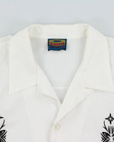 Vintage Y2K 00s Eddy Felt Floral Cuban Collar Patch Pocket Short Sleeve Bowling Shirt - XXL
