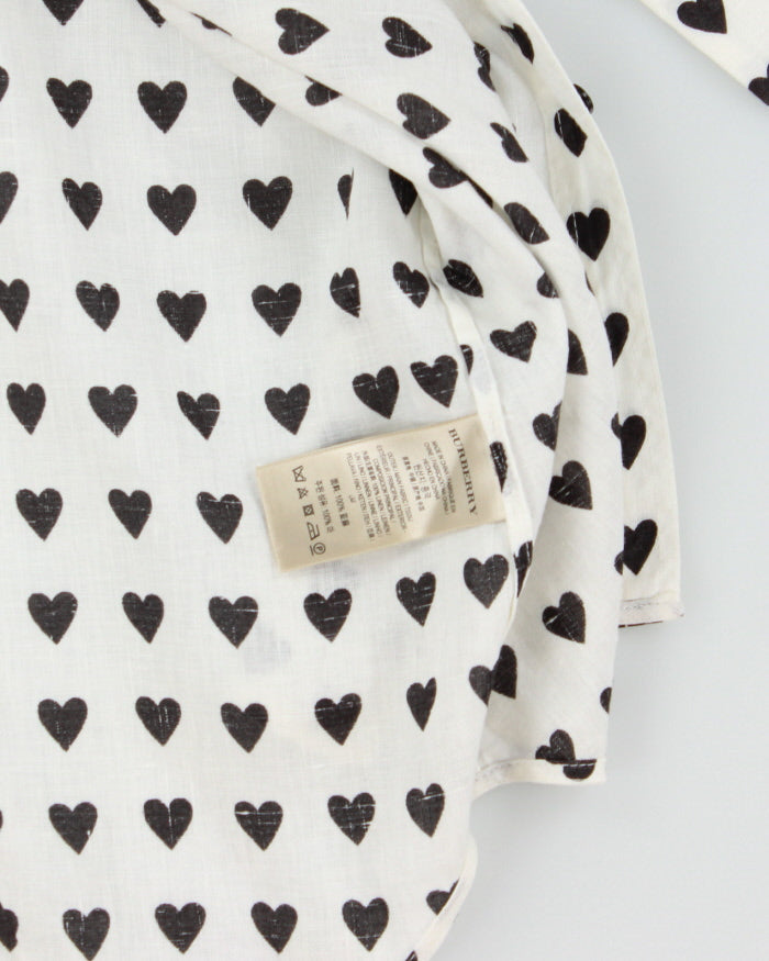 SS2016 Burberry Heart Print Ocean Wash Linen Long Sleeve Unisex Shirt - S