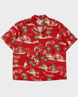 Vintage 1990s KY'S Made In USA Christmas Hawaiian Shirt - XL