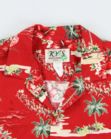 Vintage 1990s KY'S Made In USA Christmas Hawaiian Shirt - XL