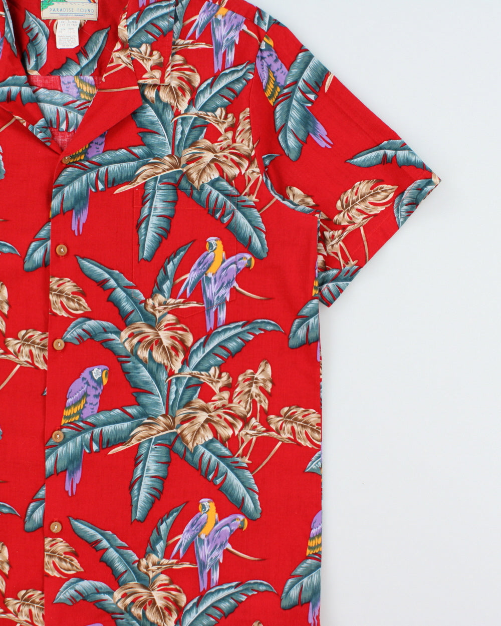 Vintage 1990s Paradise Found Made In USA Hawaiian Shirt - XL