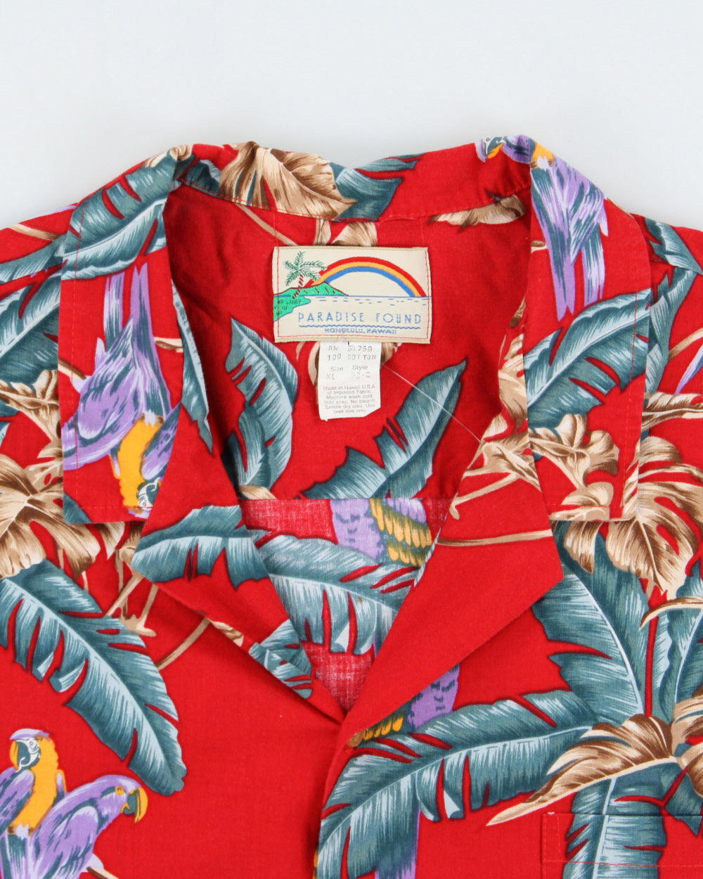 Vintage 1990s Paradise Found Made In USA Hawaiian Shirt - XL