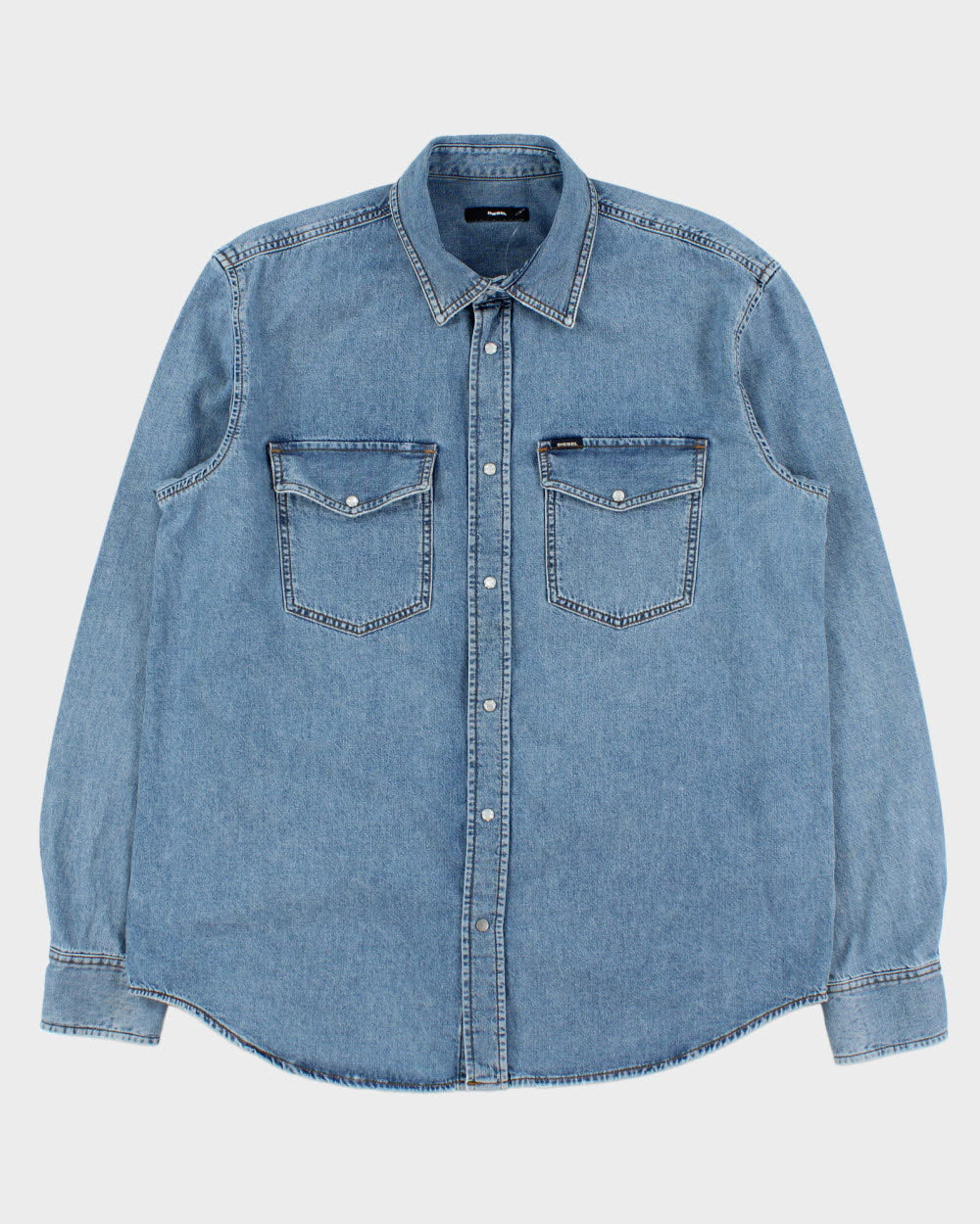 Vintage 2000s Diesel Heavyweight Denim Long Sleeved Shirt - XL