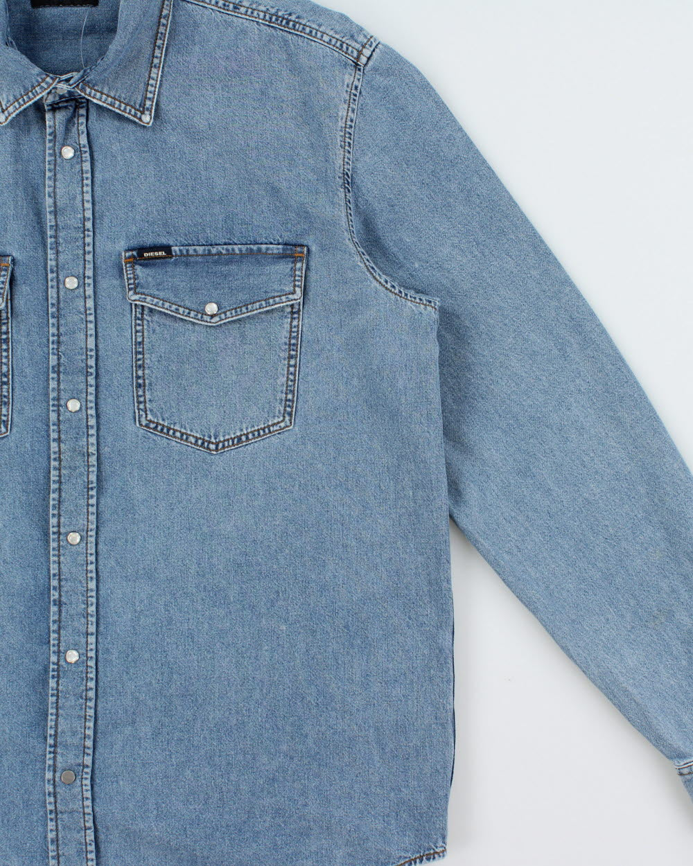 Vintage 2000s Diesel Heavyweight Denim Long Sleeved Shirt - XL