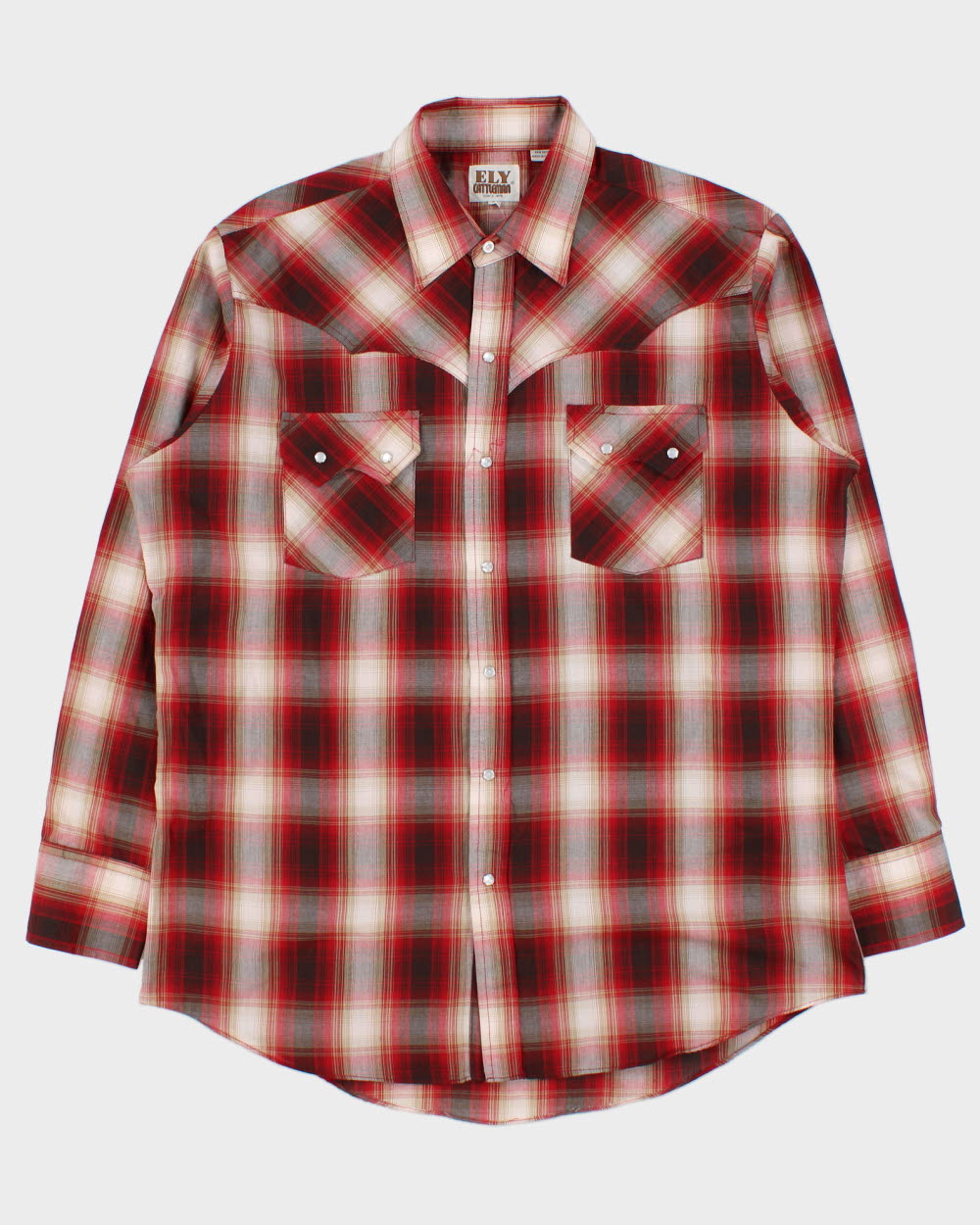 Vintage 1990s Ely Cattleman Checked Western Shirt - L