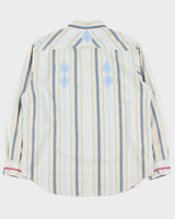 Vintage Y2K 2000s Guess Embroidered Striped Long Sleeve Shirt - XL