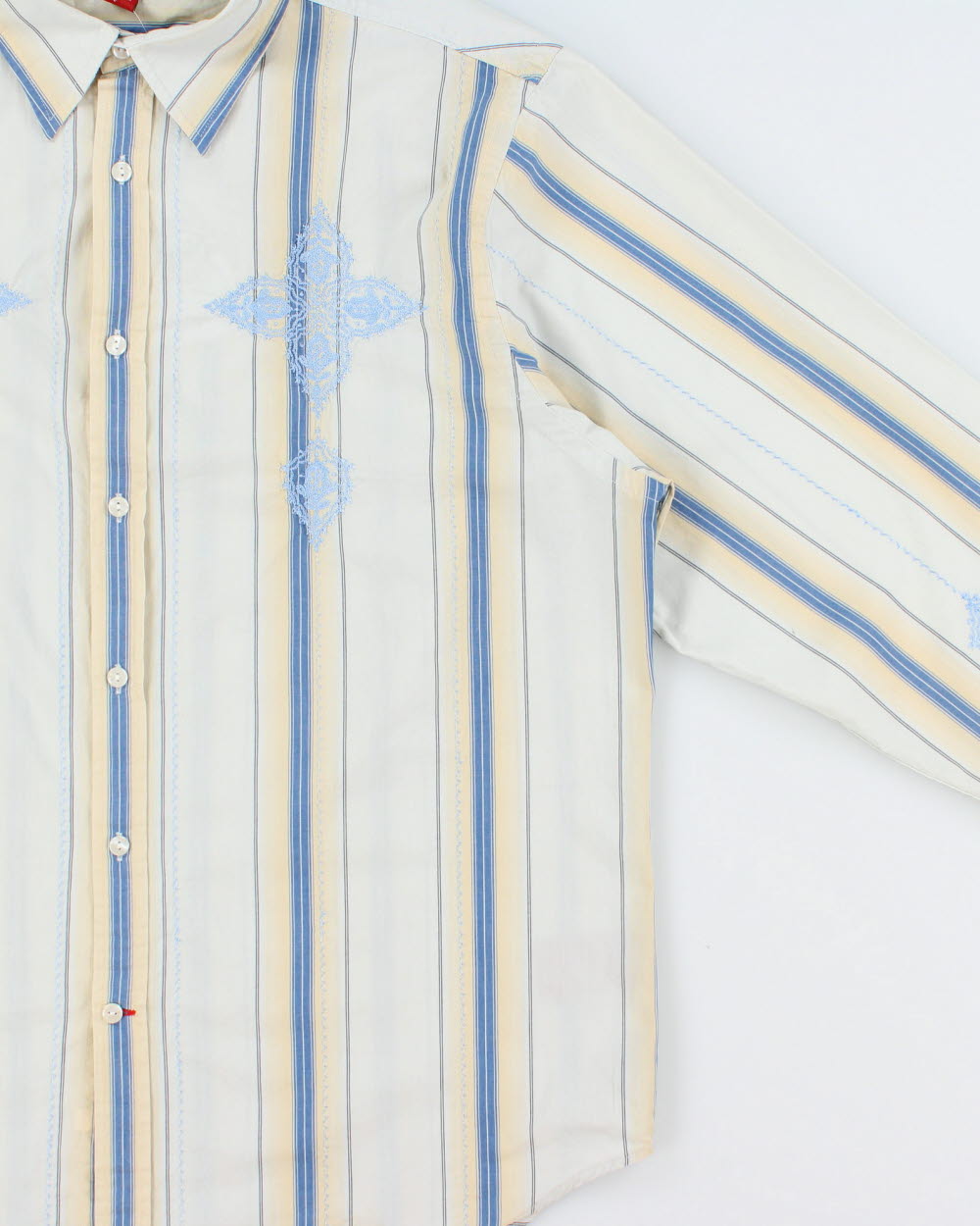 Vintage Y2K 2000s Guess Embroidered Striped Long Sleeve Shirt - XL