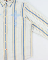 Vintage Y2K 2000s Guess Embroidered Striped Long Sleeve Shirt - XL