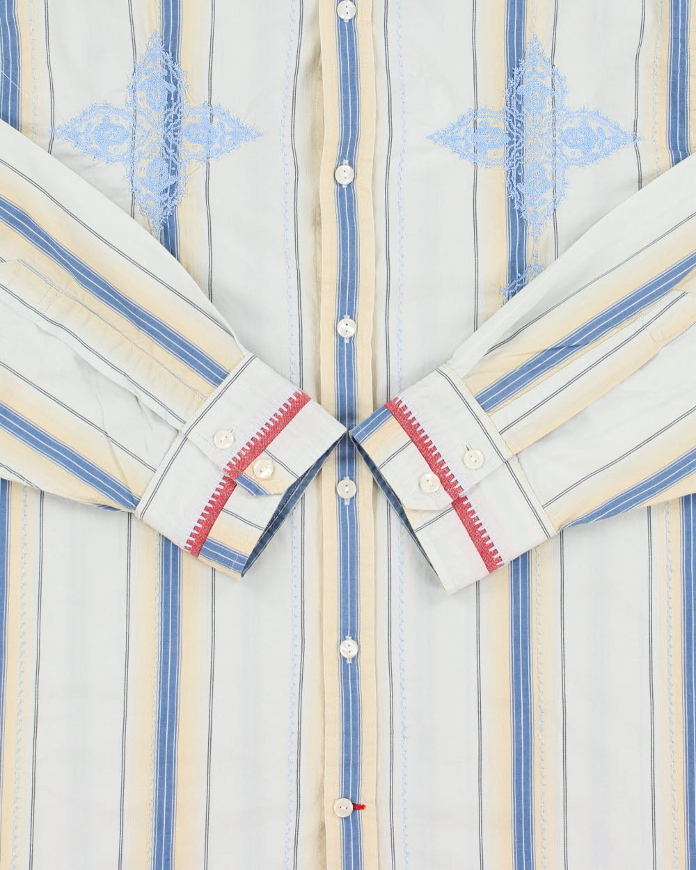 Vintage Y2K 2000s Guess Embroidered Striped Long Sleeve Shirt - XL