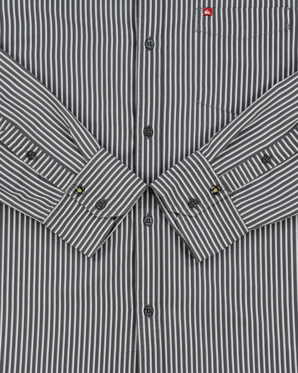 Vintage Y2K 2000s Quicksilver Embroidered Striped Long Sleeve Shirt - L