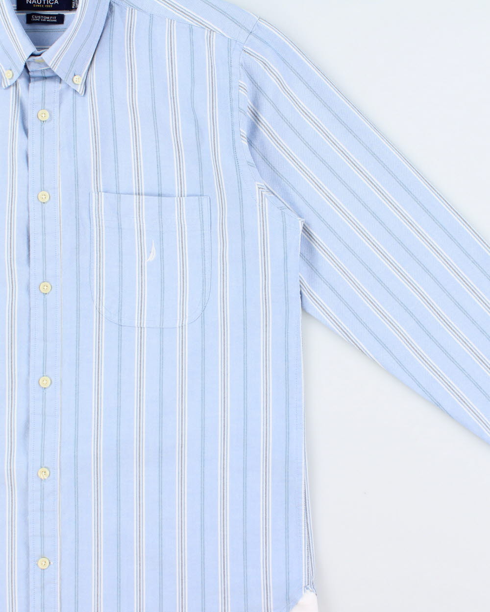 Vintage Nautica Heavyweight Striped Long Sleeve Shirt - L