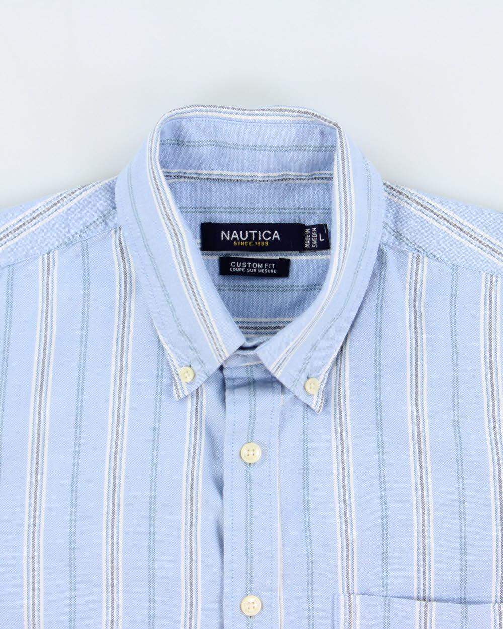 Vintage Nautica Heavyweight Striped Long Sleeve Shirt - L