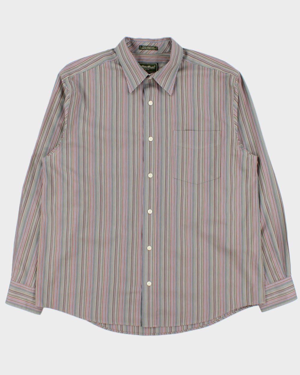 Vintage 2000s Eddie Bauer Multicoloured Striped Long Sleeve Shirt - L