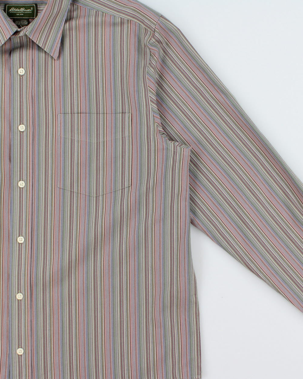 Vintage 2000s Eddie Bauer Multicoloured Striped Long Sleeve Shirt - L