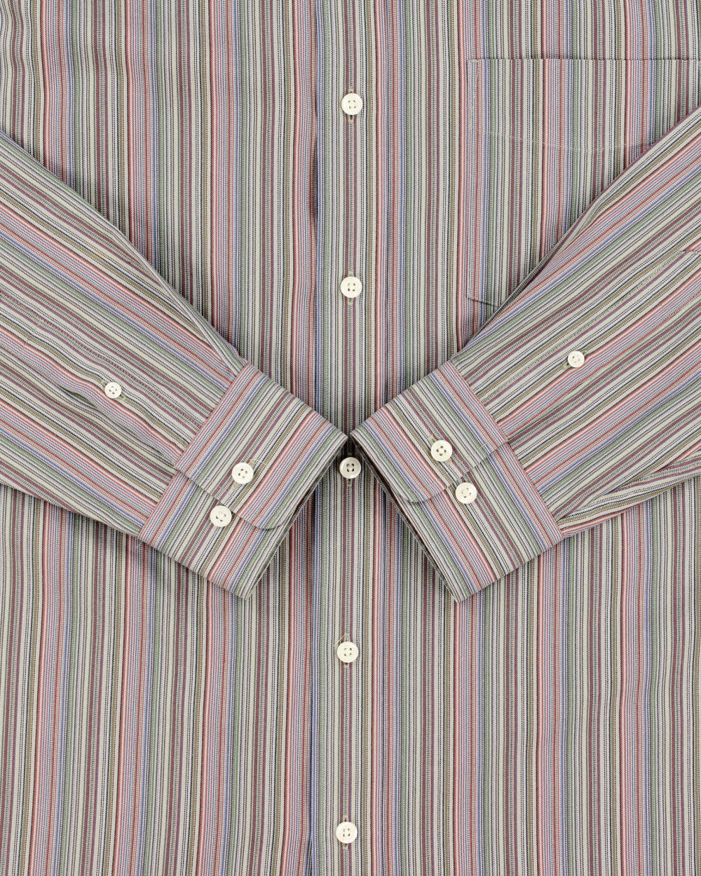 Vintage 2000s Eddie Bauer Multicoloured Striped Long Sleeve Shirt - L