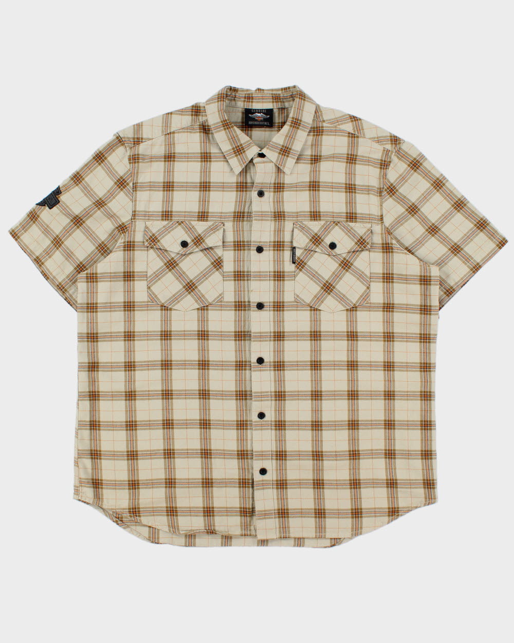Vintage Harley Davidson Heavyweight Checked Short Sleeve Shirt - XXL