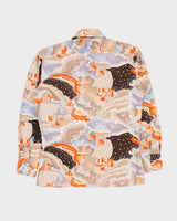 Vintage 1970s Woodwards Abstract Scenery Long Sleeve Shirt - M