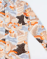 Vintage 1970s Woodwards Abstract Scenery Long Sleeve Shirt - M