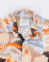 Vintage 1970s Woodwards Abstract Scenery Long Sleeve Shirt - M