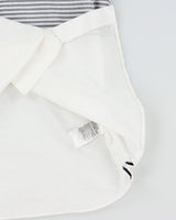 Vintage Lacoste Striped Classic Croc Linen Look Slim Fit Short Sleeve Shirt - M
