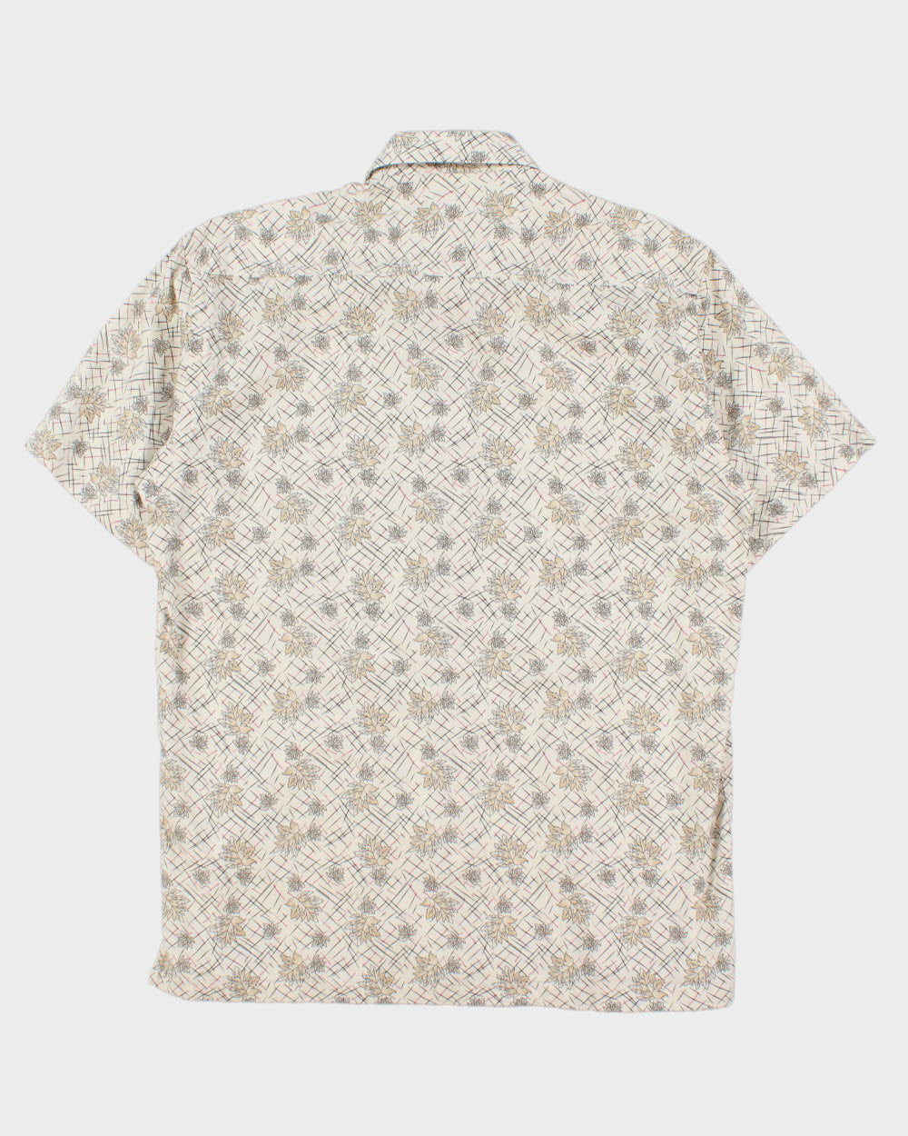 Vintage 1990s Pierre Cardin Leaf Patterned Relaxed Fit Short Sleeve Shirt - L