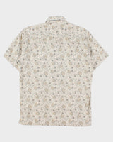 Vintage 1990s Pierre Cardin Leaf Patterned Relaxed Fit Short Sleeve Shirt - L