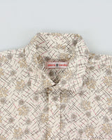 Vintage 1990s Pierre Cardin Leaf Patterned Relaxed Fit Short Sleeve Shirt - L