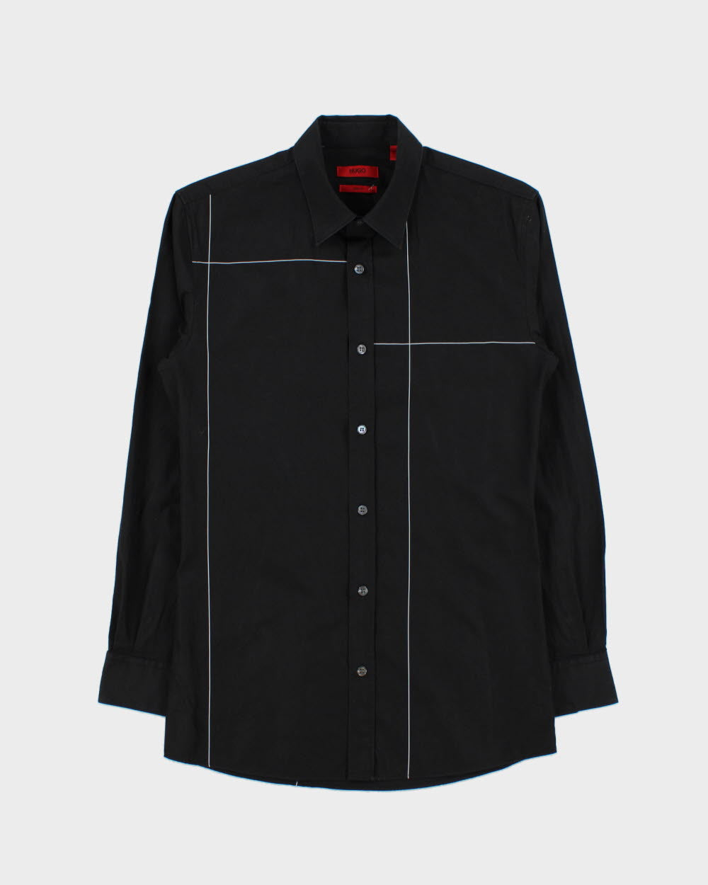 Vintage Y2K 00s Hugo Boss Cross Striped Slim Fit Long Sleeve Shirt - S