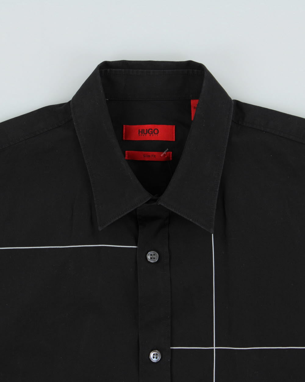 Vintage Y2K 00s Hugo Boss Cross Striped Slim Fit Long Sleeve Shirt - S