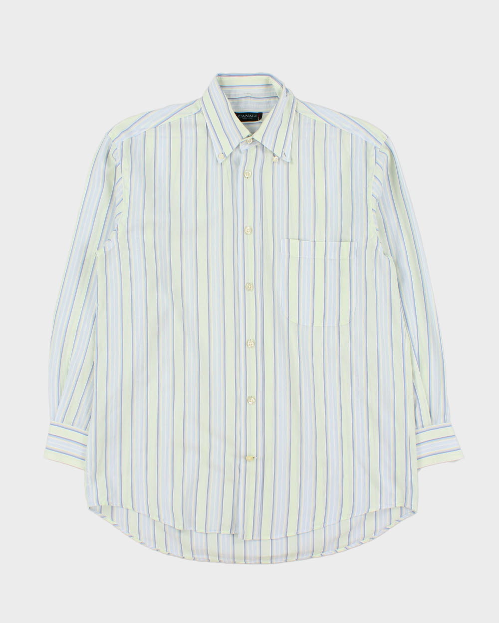 Vintage Y2K 00s Canali Sportswear Striped Long Sleeve Shirt - S