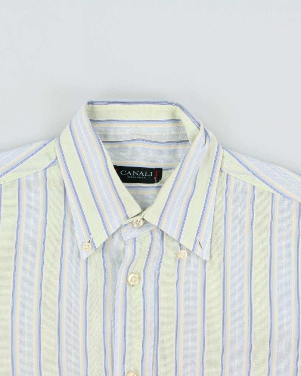 Vintage Y2K 00s Canali Sportswear Striped Long Sleeve Shirt - S
