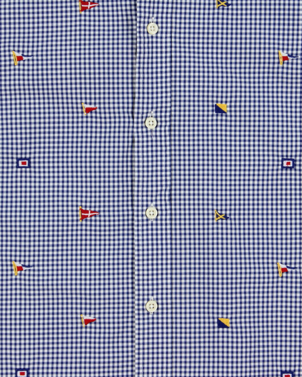 Vintage Ralph Lauren Gingham Check Embroidered Flag Long Sleeve Shirt - XL