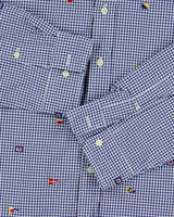 Vintage Ralph Lauren Gingham Check Embroidered Flag Long Sleeve Shirt - XL