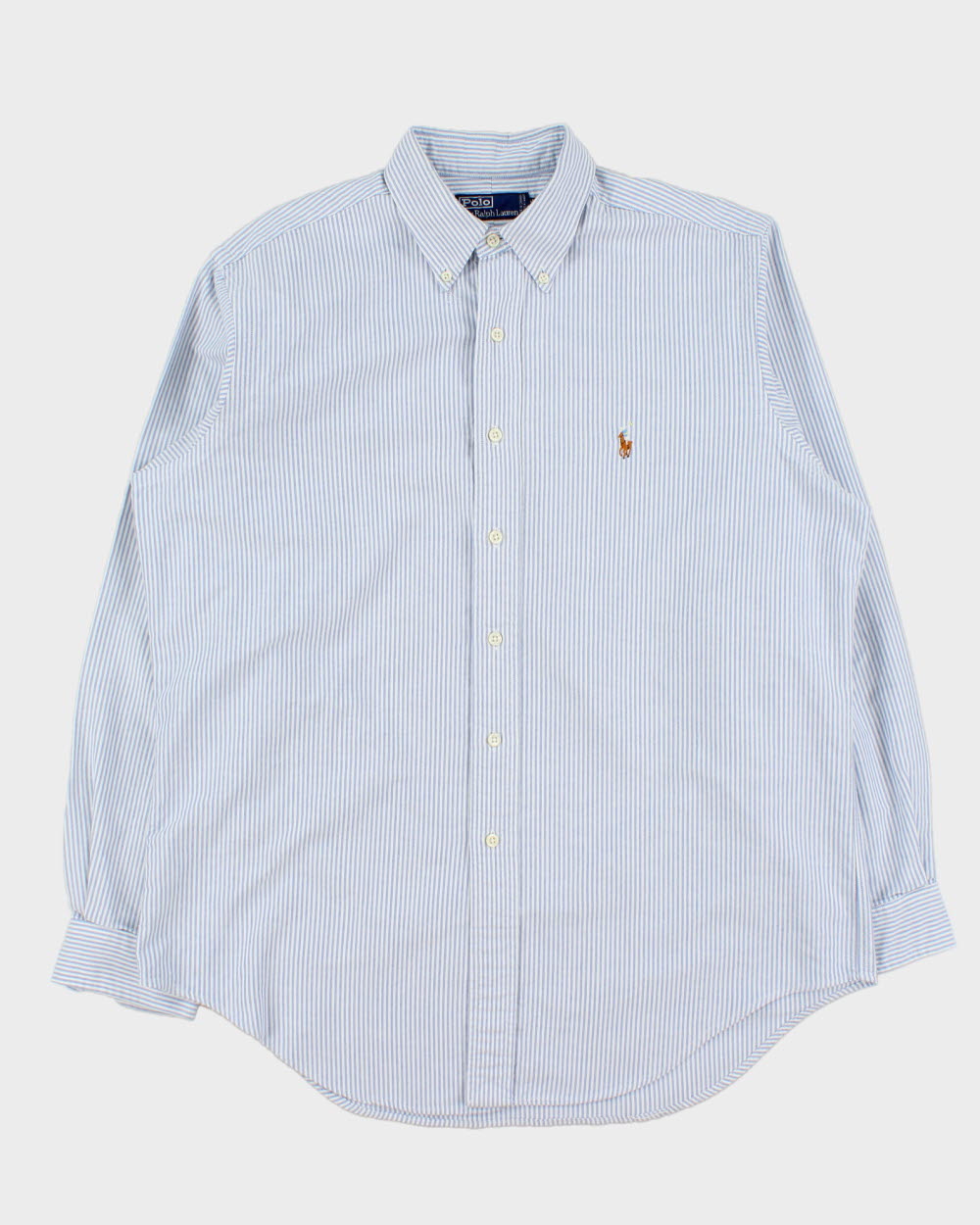 Vintage 1990s Polo Ralph Lauren Striped Made In Canada Long Sleeve Oxford Shirt - L