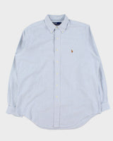 Vintage 1990s Polo Ralph Lauren Striped Made In Canada Long Sleeve Oxford Shirt - L
