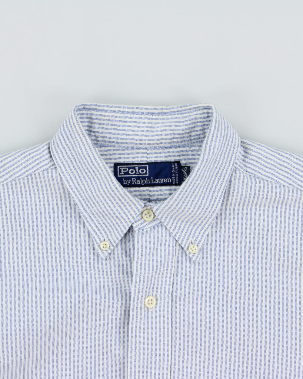 Vintage 1990s Polo Ralph Lauren Striped Made In Canada Long Sleeve Oxford Shirt - L