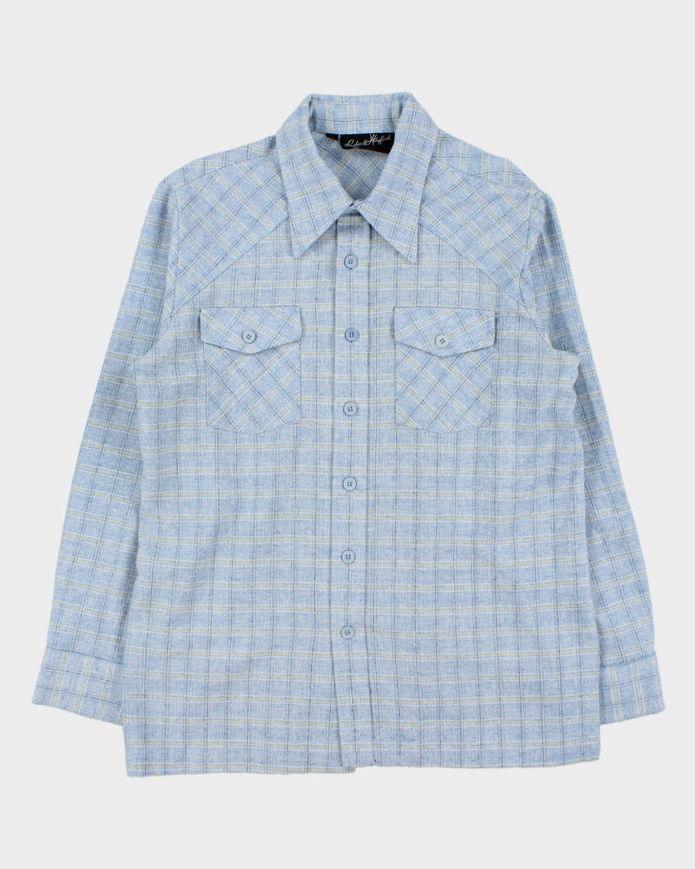 Vintage 1970s Robert Hartford For Hickok Woven Plaid Made In Canada Long Sleeve Pocket Shirt - L