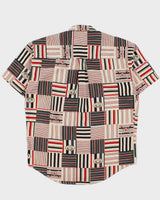 Vintage Y2K 00s Ralph Lauren Chaps Summer Camp Patch Striped Relaxed Fit Short Sleeve Shirt - L
