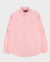 Vintage Polo Ralph Lauren Baby Pink Classic Fit Long Sleeve Oxford Shirt - L