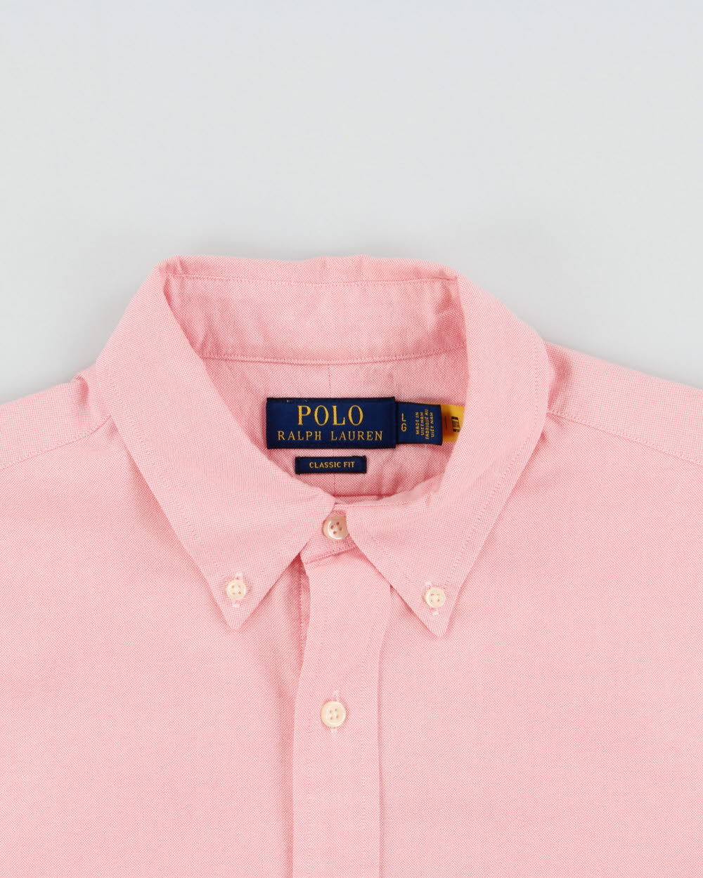Vintage Polo Ralph Lauren Baby Pink Classic Fit Long Sleeve Oxford Shirt - L