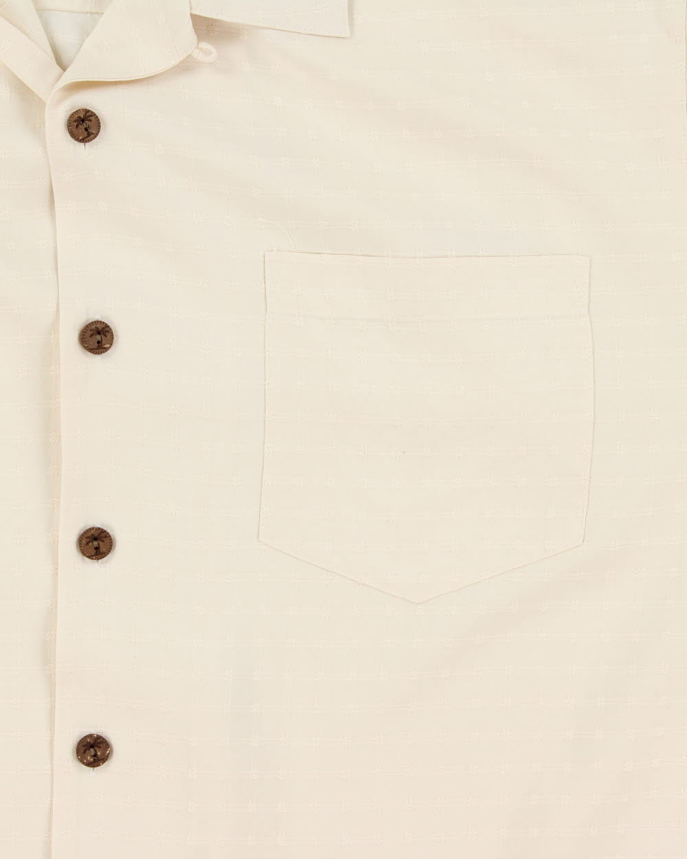 Vintage Y2K 00s Tommy Bahama Cream Silk Embroidered Grid Check Hawaiian Shirt - XL