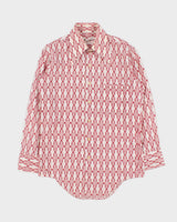 Vintage 1970s Options BVD Patterned Striped Made In Canada Perma-Press Long Sleeve Shirt - M