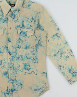 Vintage S/S 2003 Y2K D&amp;G Silk Blend Baroque Paint Long Sleeve Pocket Shirt - L