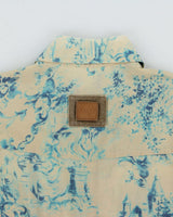 Vintage S/S 2003 Y2K D&amp;G Silk Blend Baroque Paint Long Sleeve Pocket Shirt - L